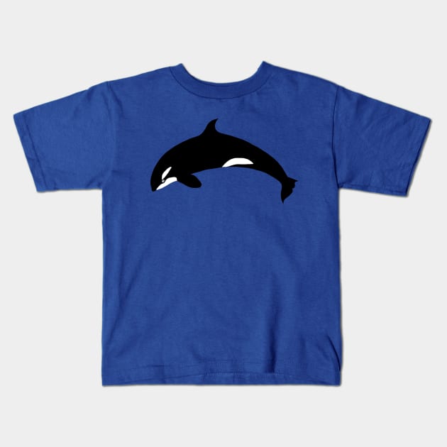 Orca jumping Kids T-Shirt by lorendowding